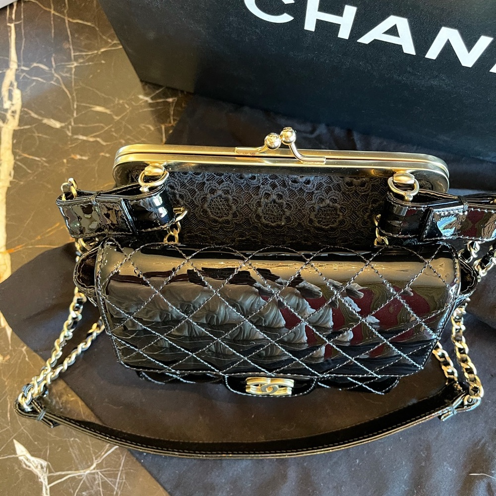 Very Rare CHANEL double hand bag - Picture 3 of 8